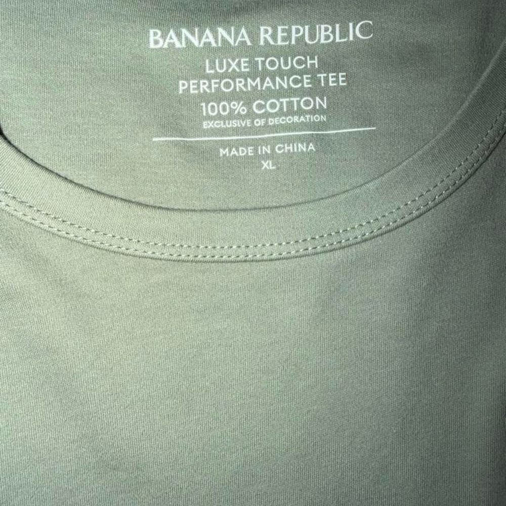 NWOT Banana Republic Men's XL Performance Sage Cotton Tee Size - Picture 2 of 5